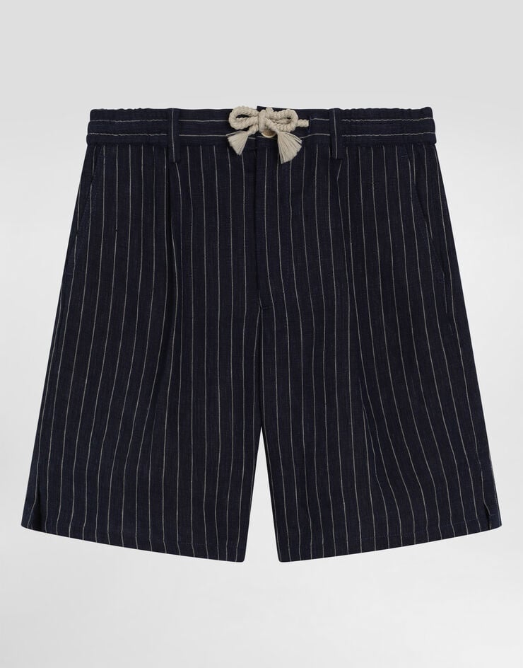 Shorts de tecido listrado