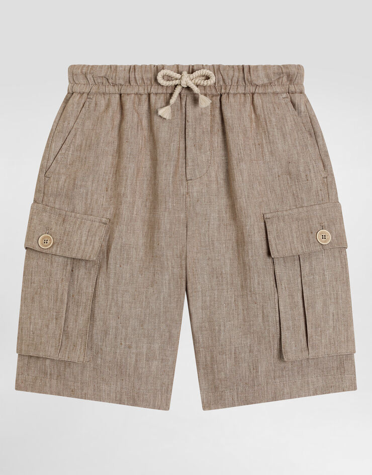 Shorts Cargo de lona com logotipo da Dolce & Gabbana