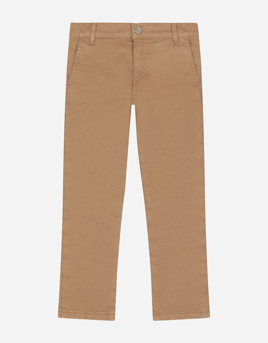 Pantaloni classici in cotone a maglia liscia con etichetta con logo