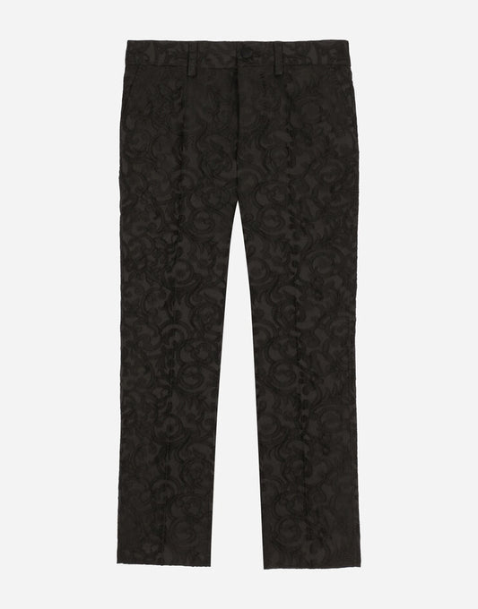 Calças clássicas de jacquard