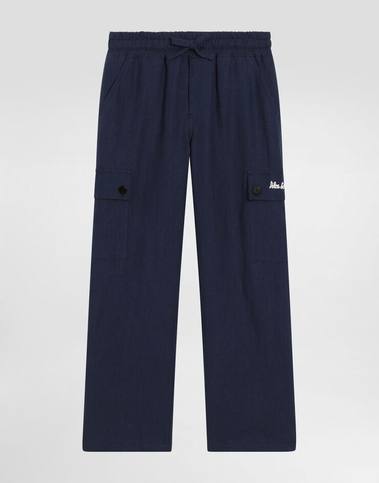 Calça de lona com logotipo da Dolce & Gabbana