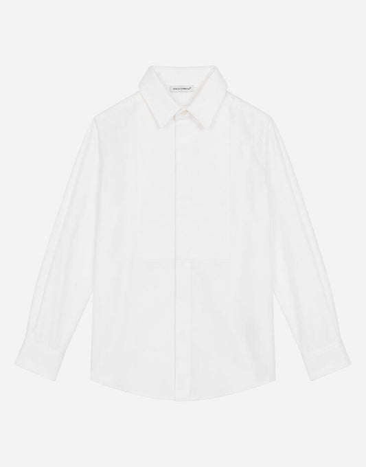 Camisa de popelín jacquard con logotipo DG