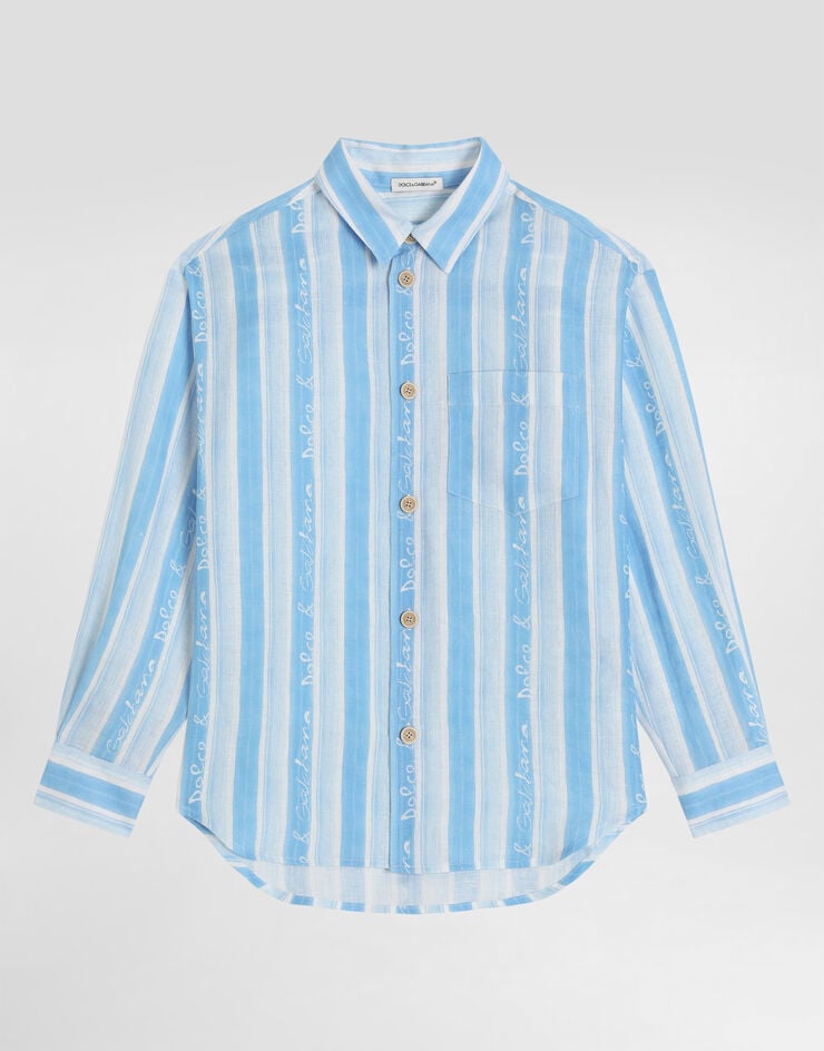 Camisa de tela con estampado de rayas