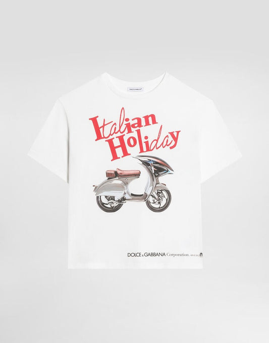 Camiseta de punto con estampado de vacaciones italianas