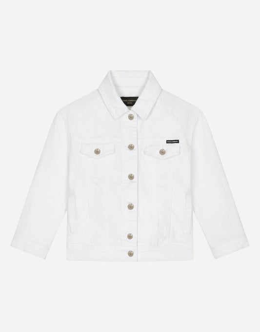 Chaqueta vaquera elástica blanca