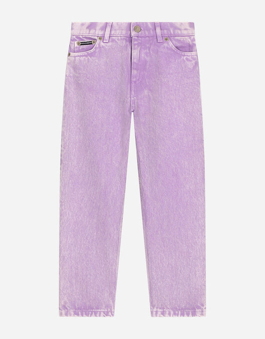 Jeans a 5 tasche in denim