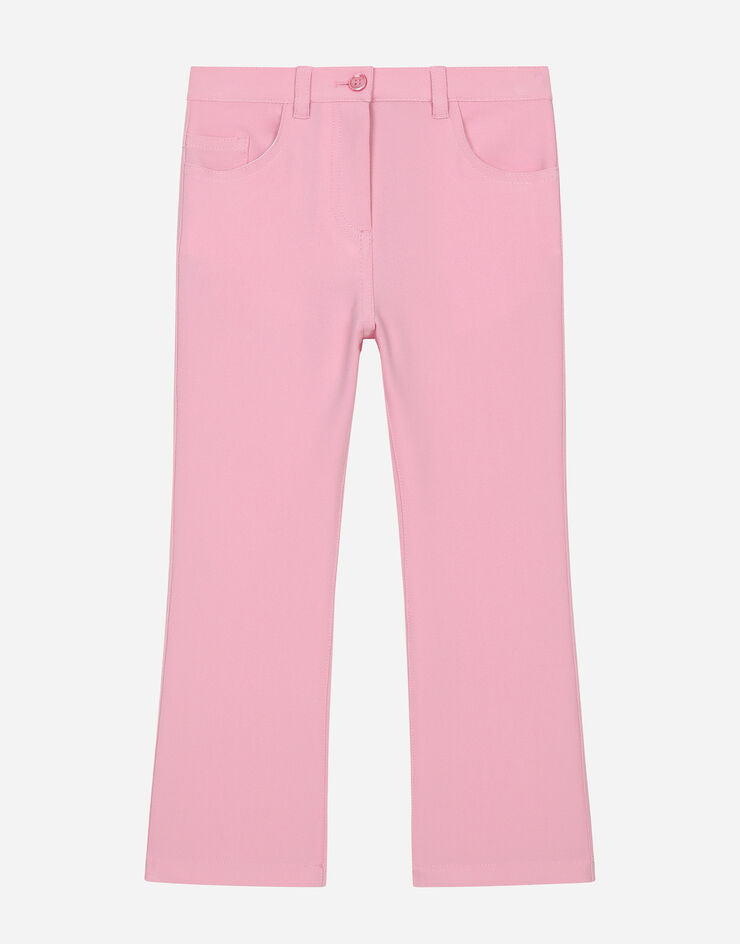 Pantaloni svasati in cady con logo DG