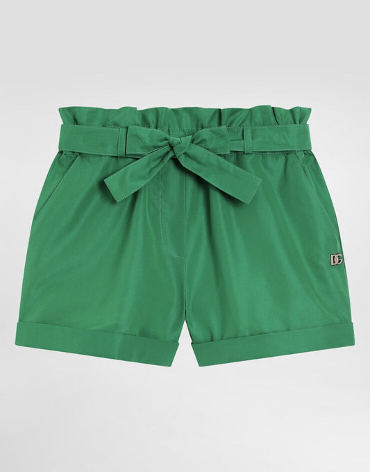Pantaloncini 5 tasche in popeline con logo DG