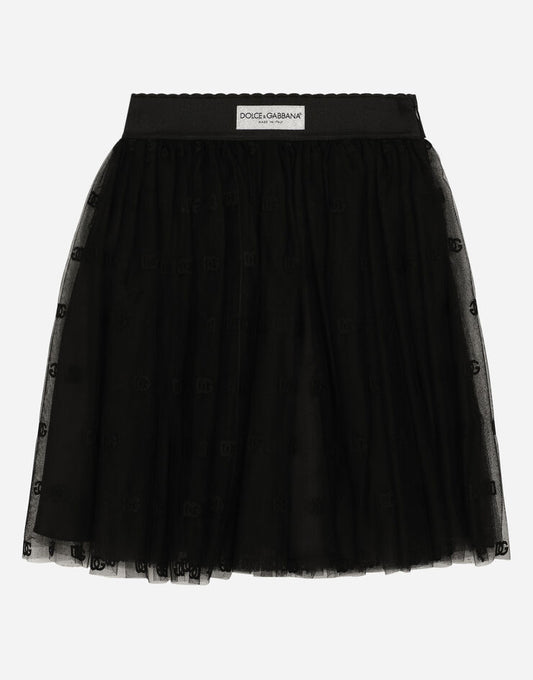 Gonna in tulle con logo DG