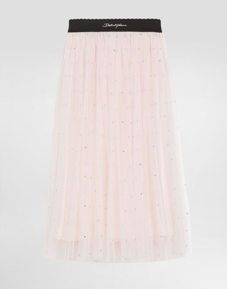 Gonna in tulle con decorazioni in strass