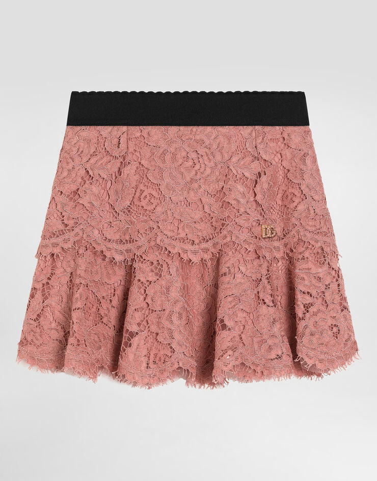 Gonna in pizzo con logo DG