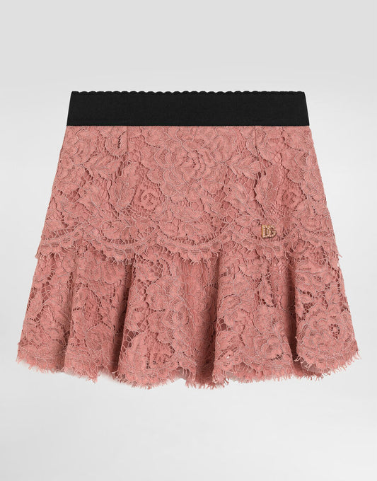 Gonna in pizzo con logo DG