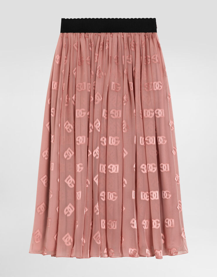Gonna jacquard con logo DG