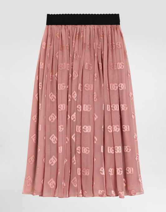 Gonna jacquard con logo DG