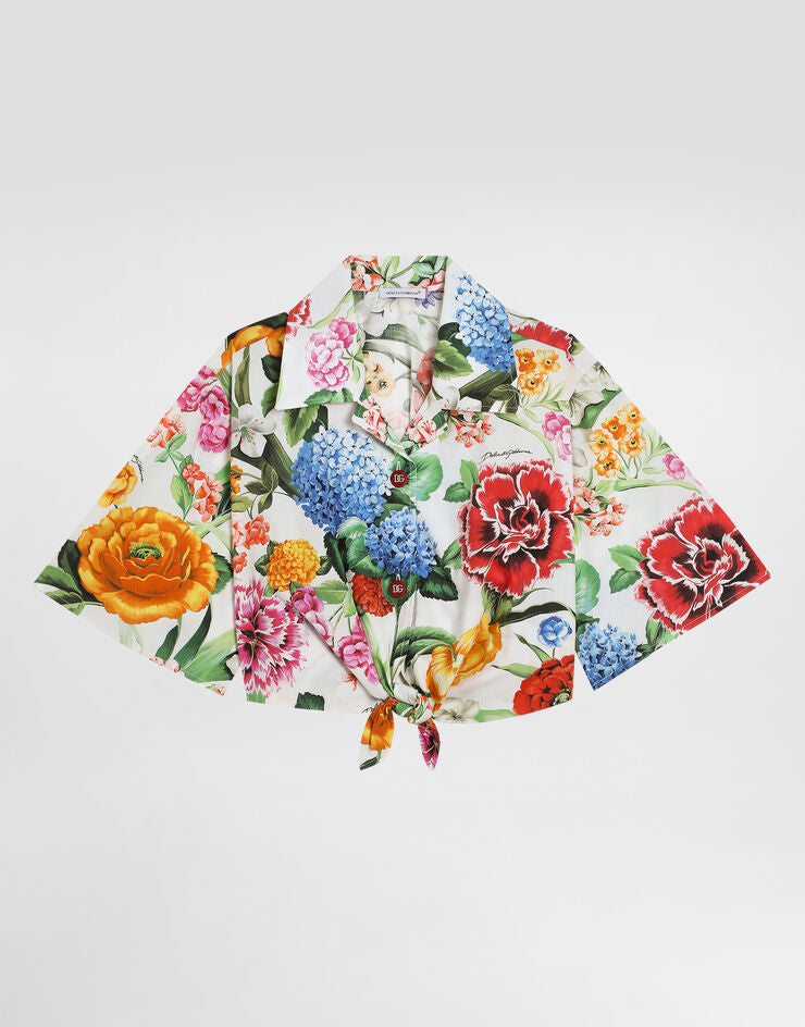 Camisa de popelina con estampado floral