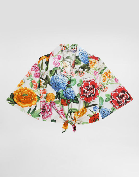 Camisa de popelina con estampado floral
