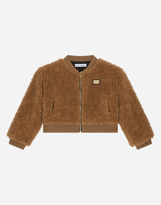 Chaqueta bomber acolchada de imitación de piel de oveja