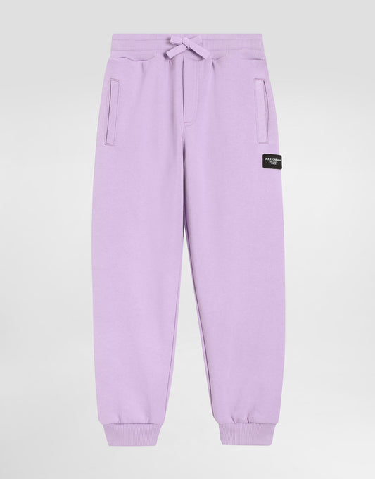 Pantaloni da jogging in pile con etichetta del marchio