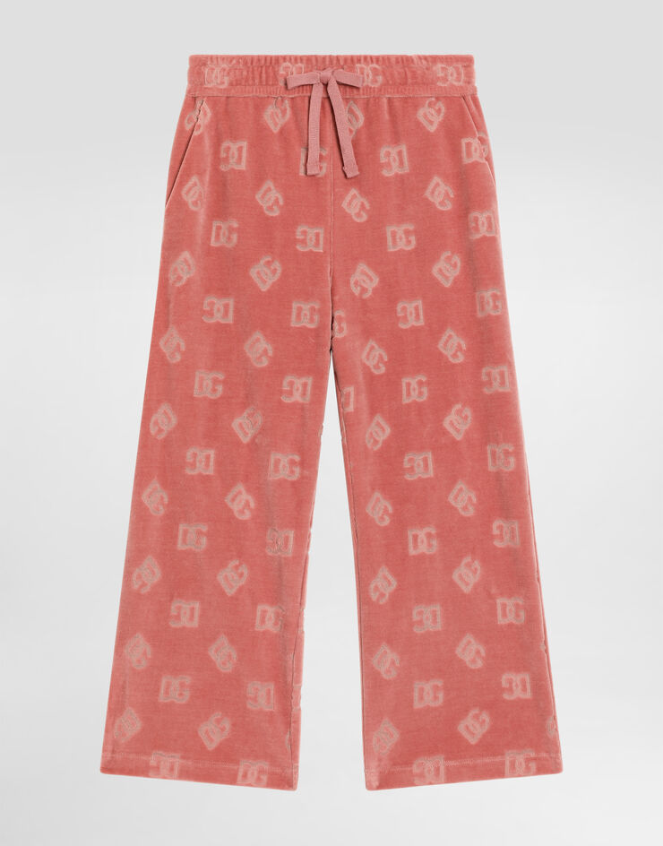 Pantaloni da jogging in ciniglia con logo DG Jacquard