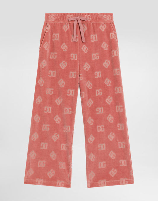 Pantaloni da jogging in ciniglia con logo DG Jacquard