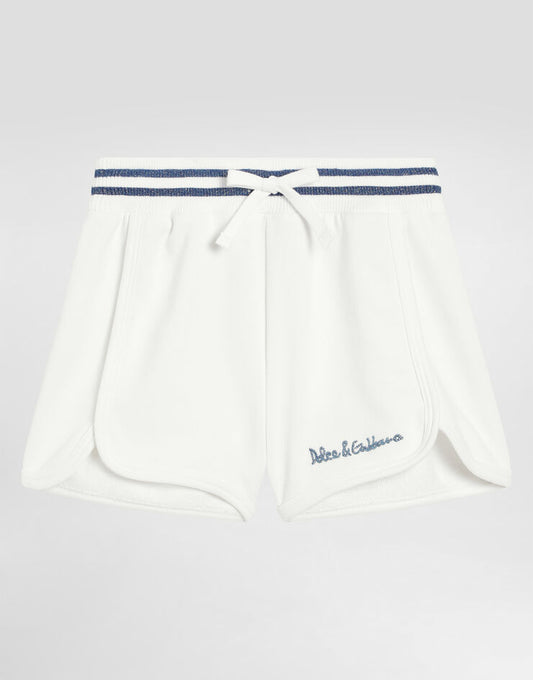 Pantaloncini in pile con logo Dolce & Gabbana