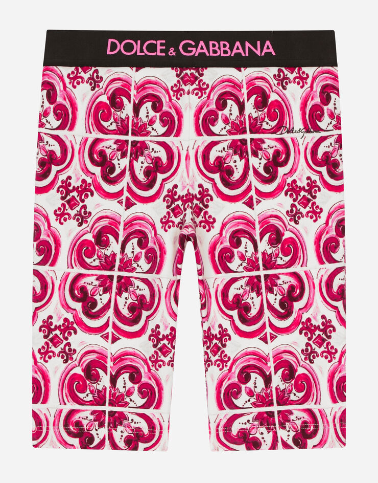 Pantaloncini da ciclismo Interlock con stampa maiolica