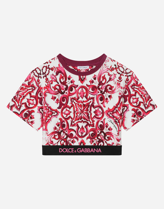 Camiseta de punto con estampado de mayólica