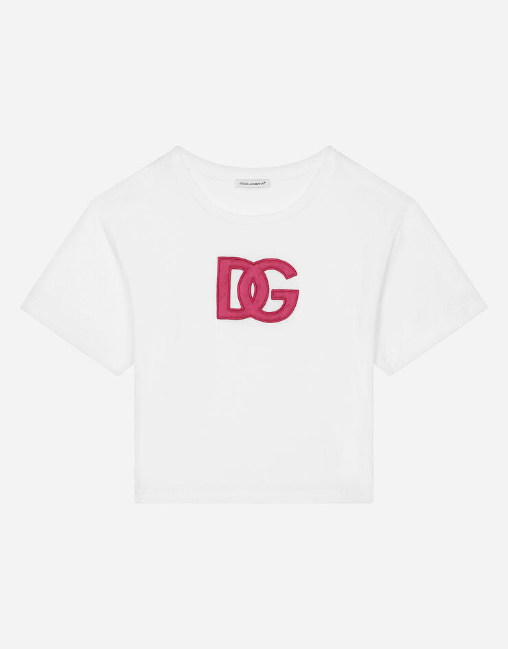 Camiseta de punto con parche del logotipo
