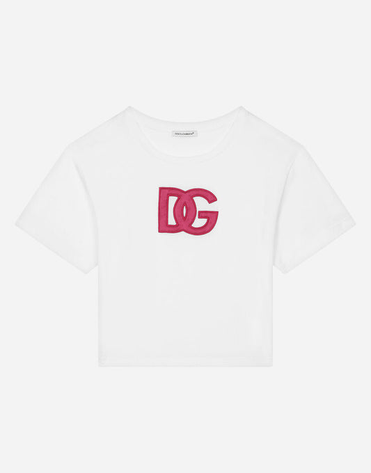 Camiseta de punto con parche del logotipo