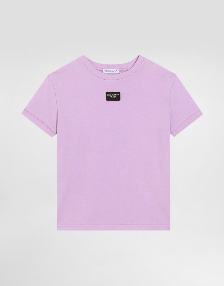 Camiseta de punto con etiqueta con logotipo