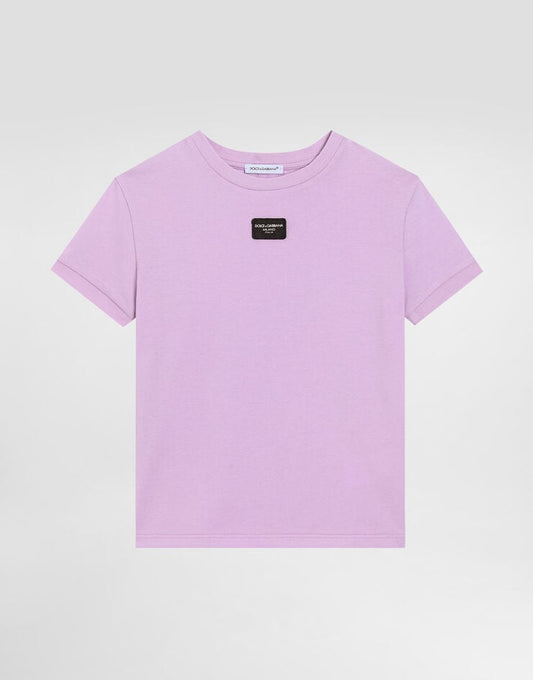 Camiseta de punto con etiqueta con logotipo
