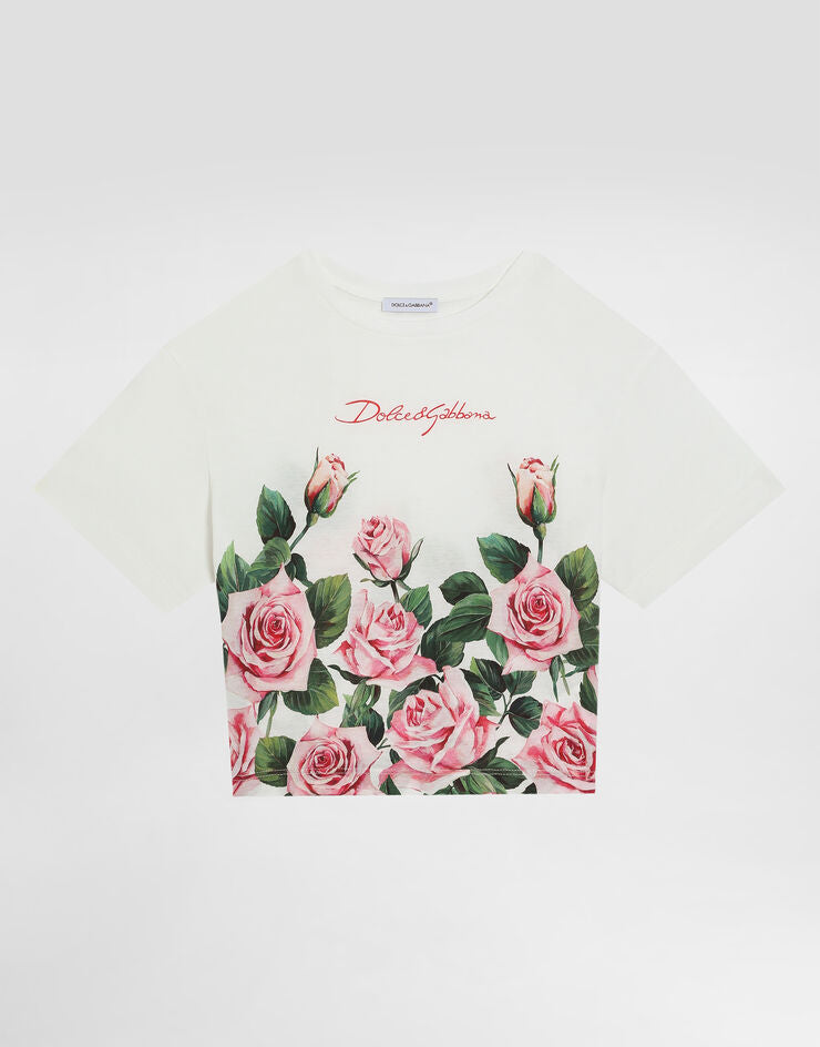 Camiseta de punto con estampado de rosas