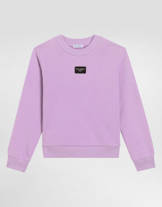 Sudadera de cuello redondo con etiqueta de marca