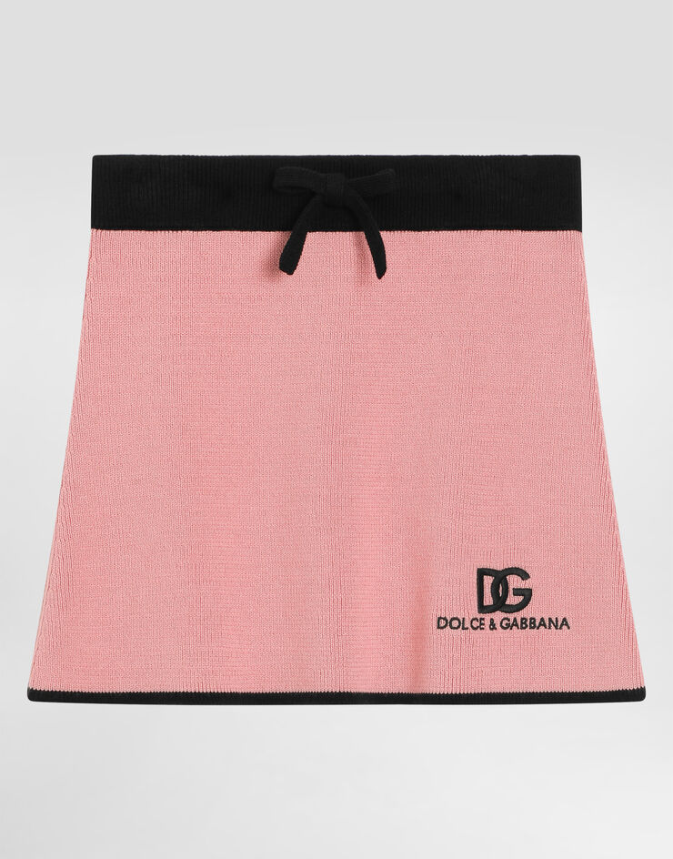 Gonna in maglia con logo DG