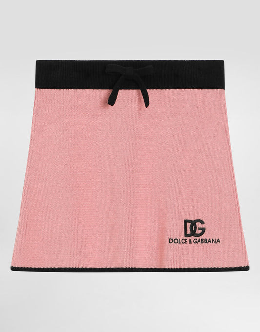 Gonna in maglia con logo DG