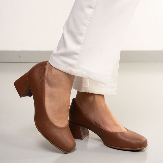 Scarpe casual con tacco a blocco da donna Modare - Marrone
