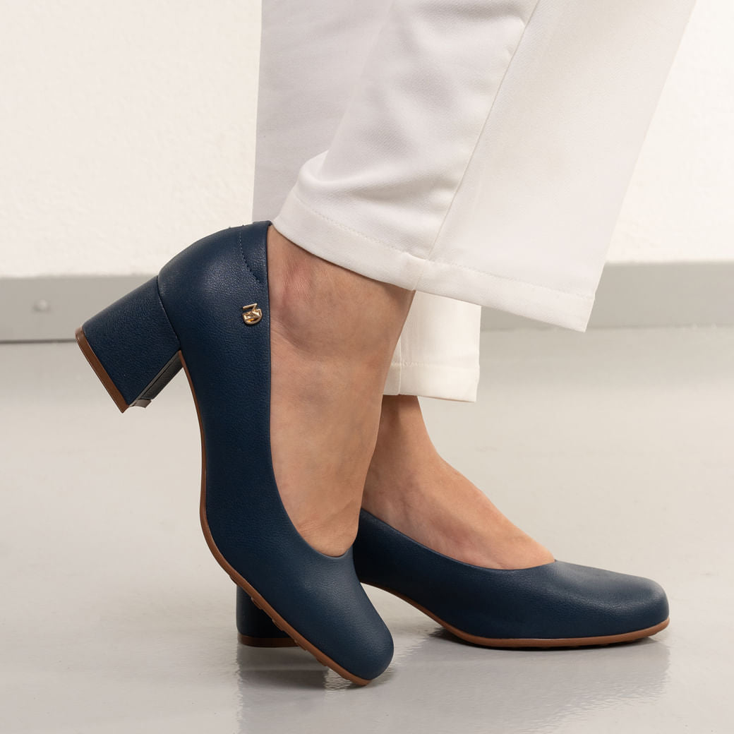 Sapato Casual Feminino de Salto Alto Modare em Marinho