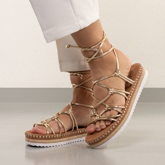 Women's Wedge Sandals with Tie Straps by Moleca