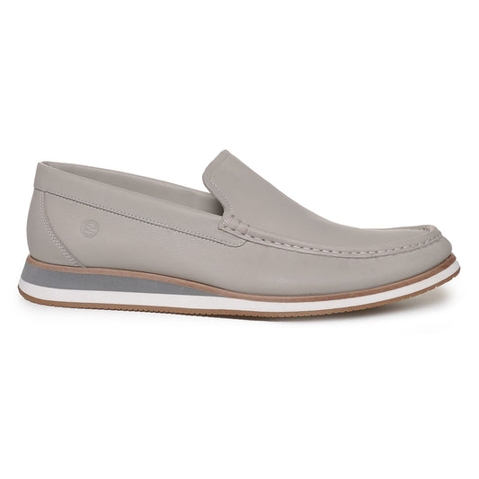 Zapatos mocasín de piel gris para hombre de Constantino