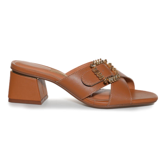 Sandália Vizzano Camel Feminina com Fivela