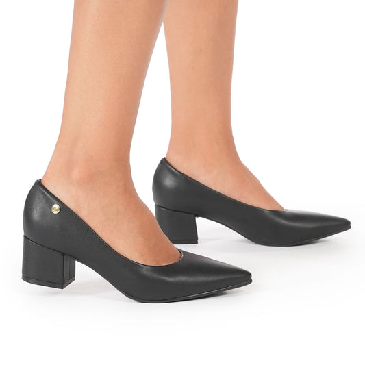 Sapato preto de bico fino Vizzano para mulheres