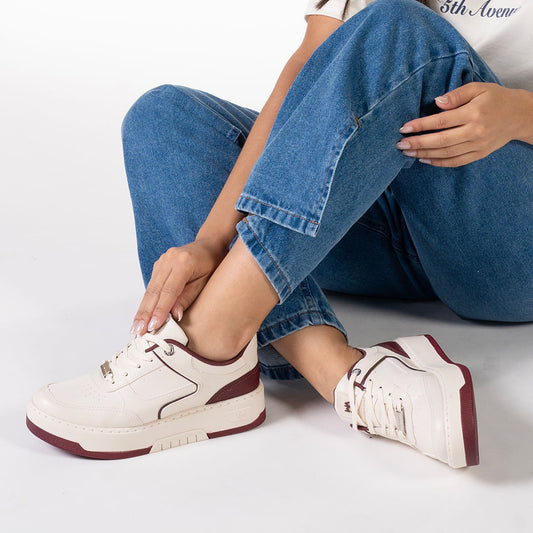 Via Marte - Sneakers con plateau casual bianche da donna