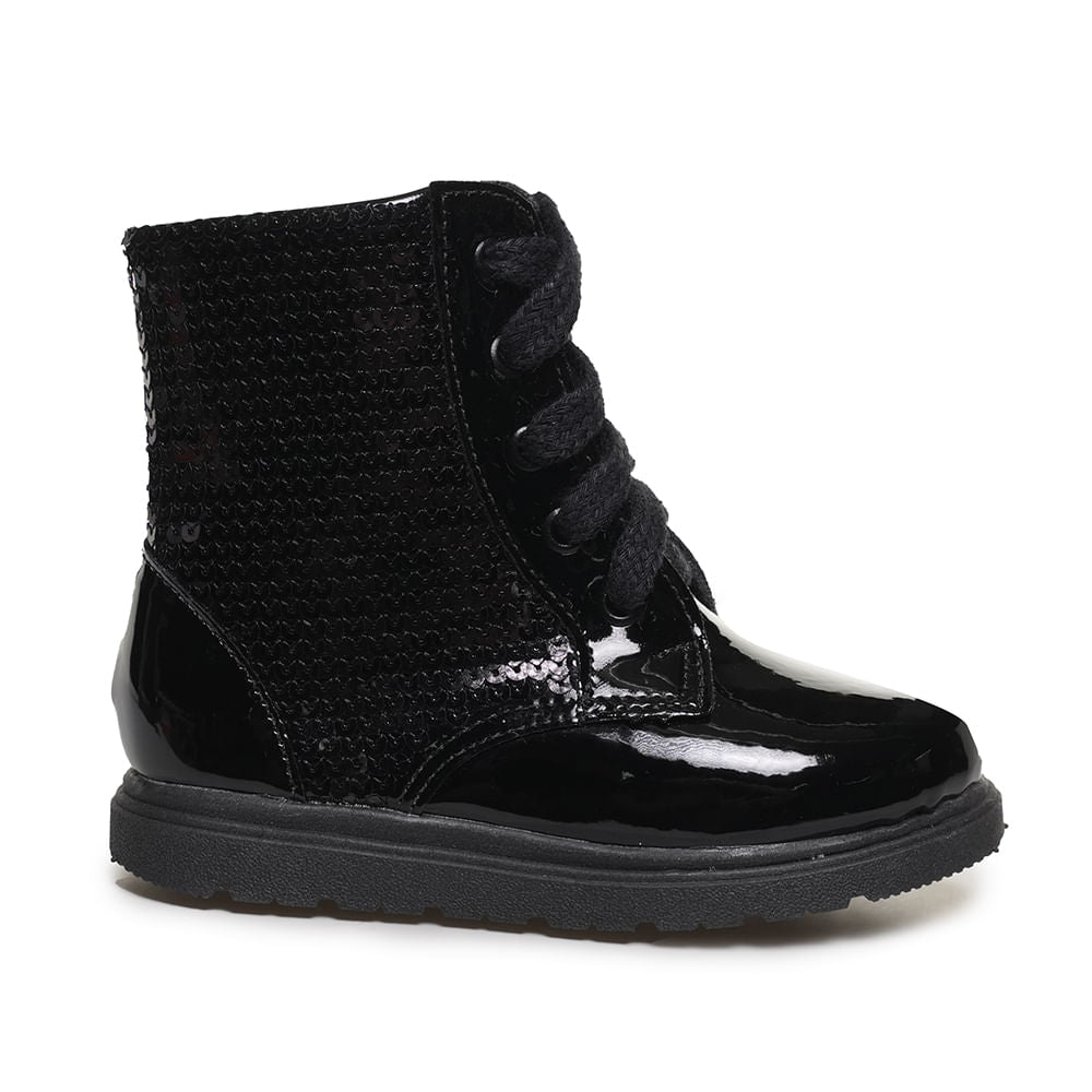 M Shuz Botas de combate negras para niños