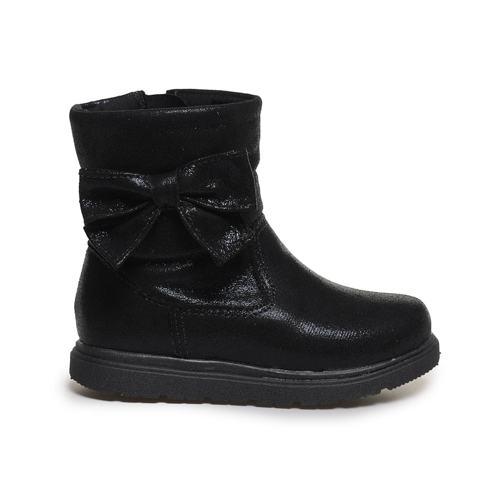 Botas infantis de renda metálica preta da M Shuz