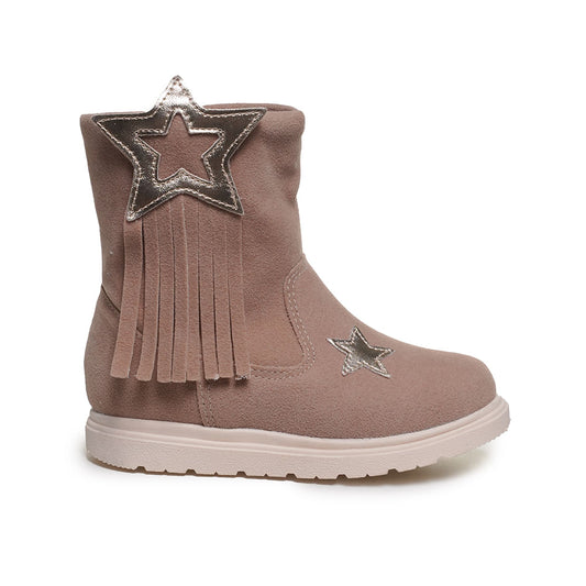 Botas de franja marrom para crianças da M Shuz