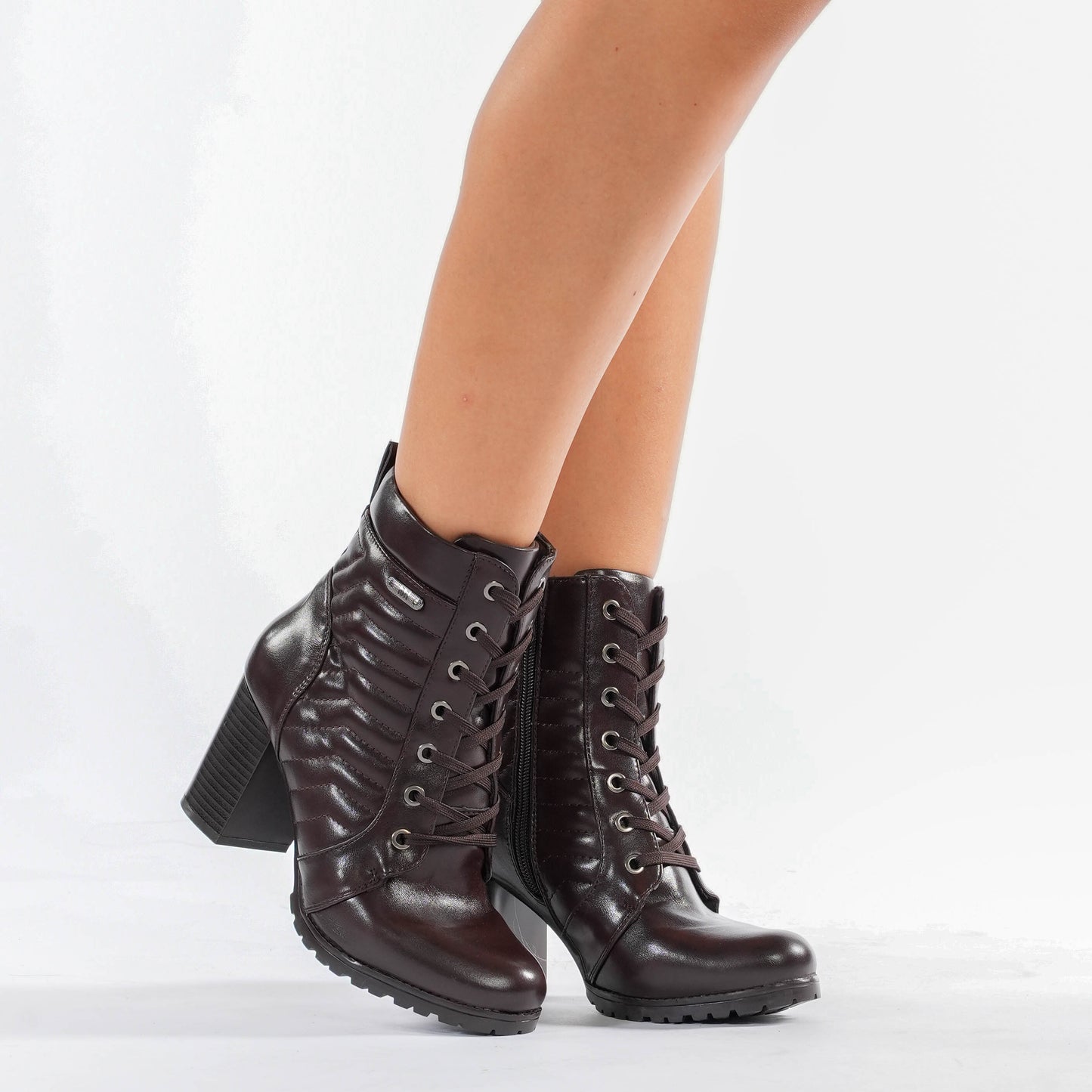 Stivaletti con tacco alto da donna Mooncity - Marrone