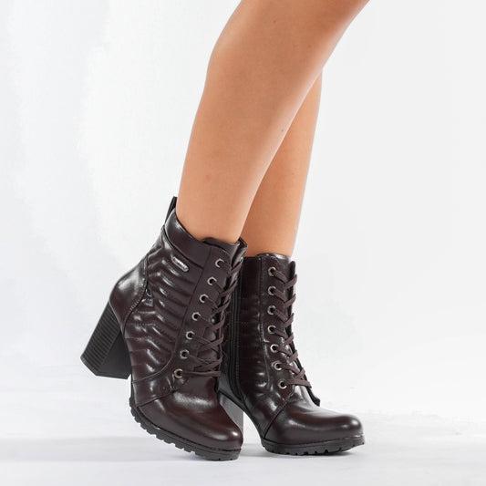Stivaletti con tacco alto da donna Mooncity - Marrone