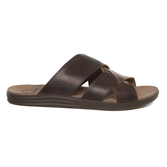 Sandalias de piel con tiras para hombre Free Way Marrón