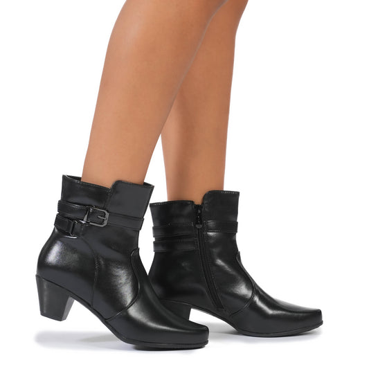 Mooncity Stivaletto nero da donna con fibbia