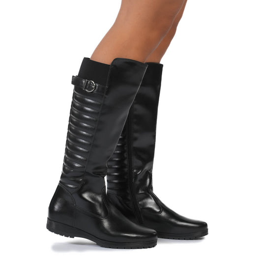 Women's Long Black Boots by Mooncity